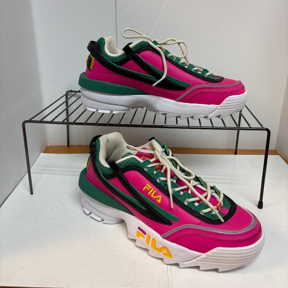 Women’s Fila Disruptor 2 Sneakers Pink Gold Gardenia Sz 11